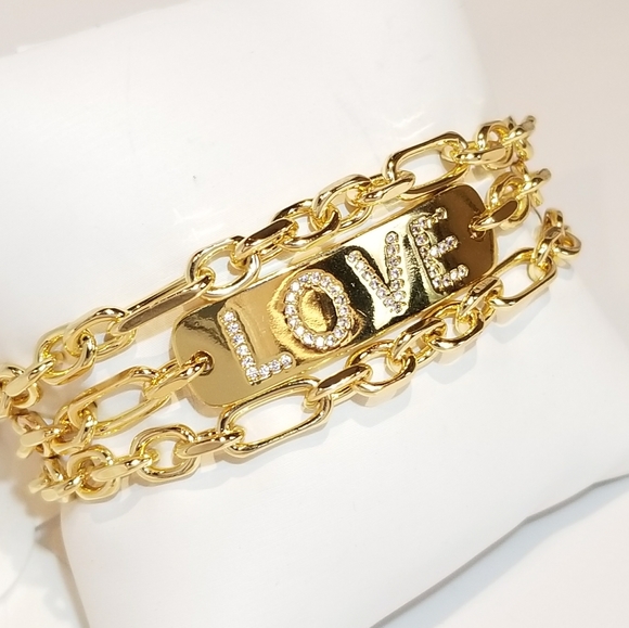 NEW Gold Love Choker Bracelet Necklace - Picture 4 of 11